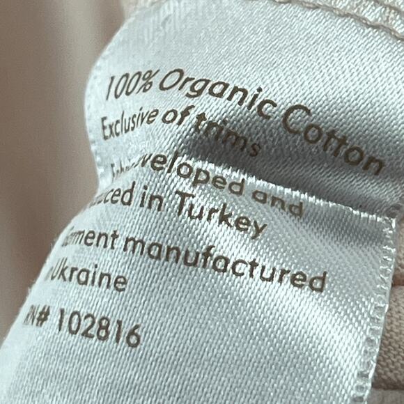 EILEEN FISHER GARNET HILL Nightgown XS Sleepwear Organic Cotton Pleat Slub Pink - Picture 10 of 14